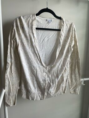 GAP Cream Floral Knit Cardigan